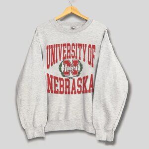 Vintage University of Nebraska Cornhuskers Football Sweatshirt, NCAA Shirt Tee